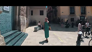 TRAVEL Dissimulate ASS Cleaning woman - Valencia with Sasha Bikeyeva Part1. Centre town